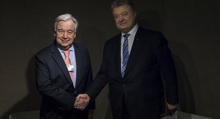 Порошенко обсудил с генсеком ООН Донбасс и Крым