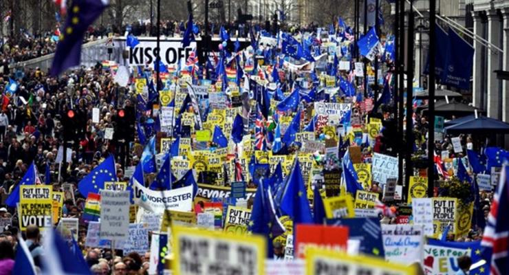 Марш против Brexit: организаторы заявляют о миллионе участников
