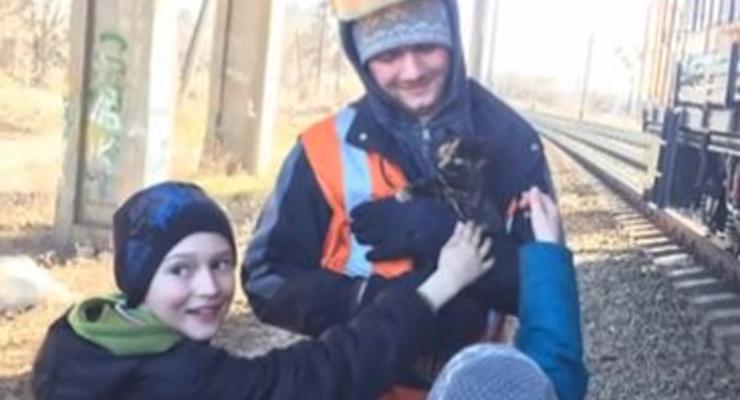 В Ровно спасли кота, который 4 дня просидел на высотной опоре моста