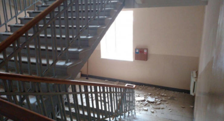 В школе Харькова обвалился потолок