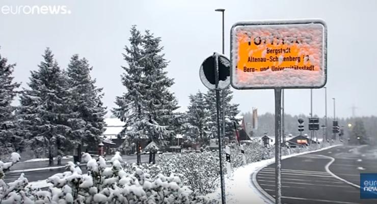 В Германии выпал снег и ожидаются заморозки