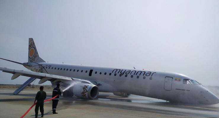 В аэропорту Мьянмы жестко сел самолет
