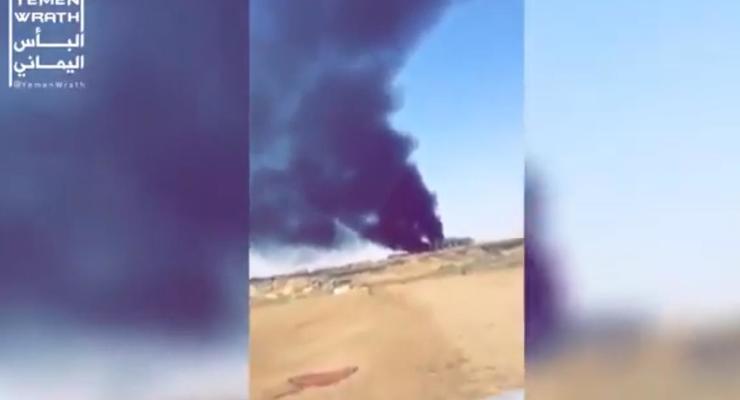 Появилось видео последствий атаки БПЛА в Саудовской Аравии
