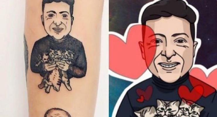 Харьковчанка сделала себе татуировку с изображением Зеленского