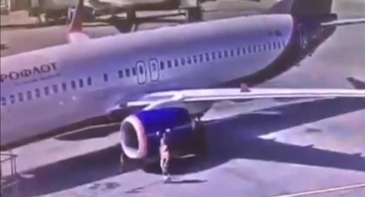 Работника аэропорта выгнали за "футбол" у самолета