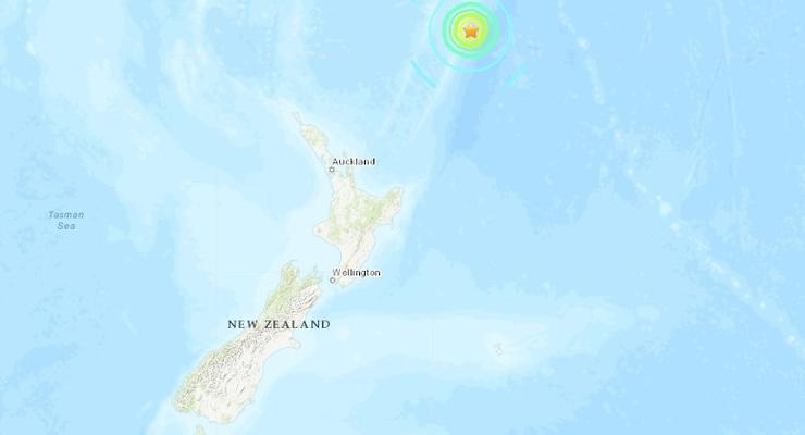 У берегов Новой Зеландии произошло сильное землетрясение
