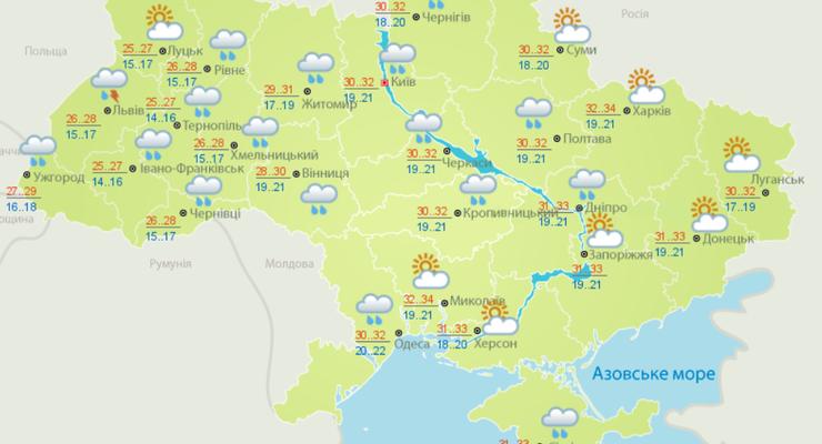 Долгожданные дожди: В понедельник Украину ожидают грозы и шквалы