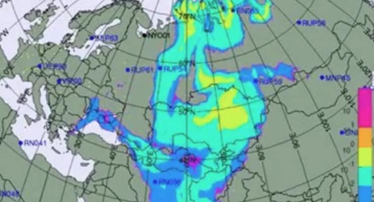 После взрыва ракеты в РФ Крым, Юг и Восток Украины накрыло радиацией - карта