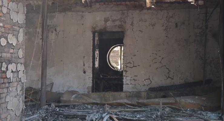 Поджог дома Гонтаревой: видео последствий