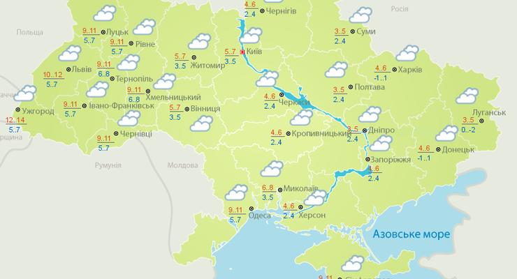 Солнца не будет: Украину ждет облачный день