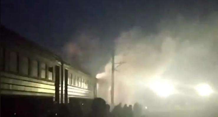 Под Харьковом горела электричка с пассажирами
