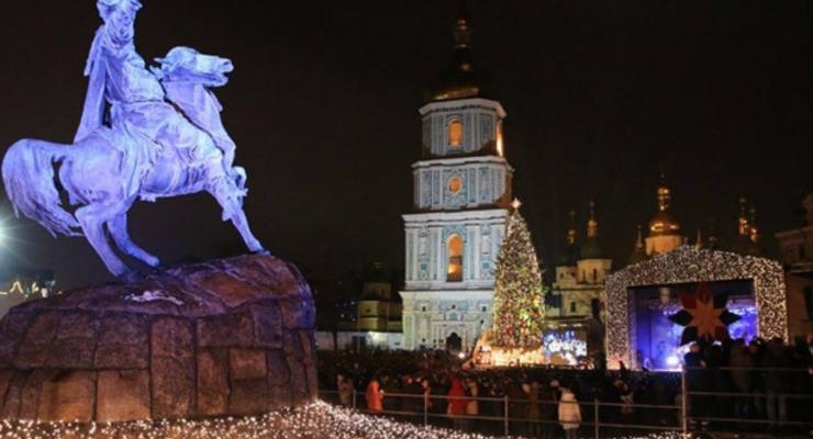 Новый год в центре Киева встретили 100 тыс человек