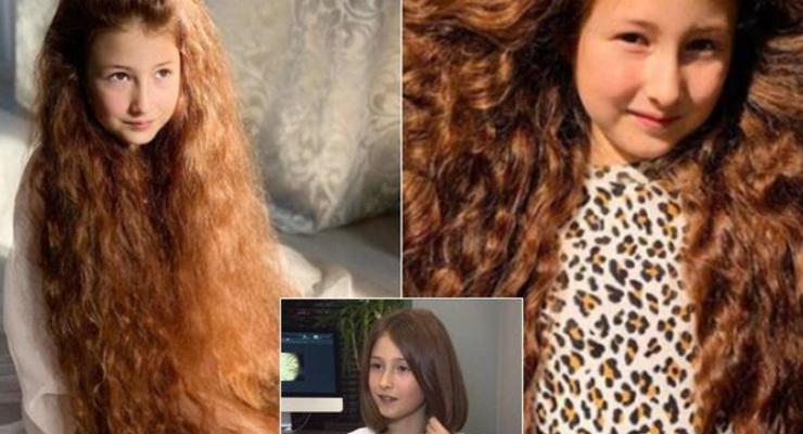 В Харькове школьница подарила волосы больной девочке