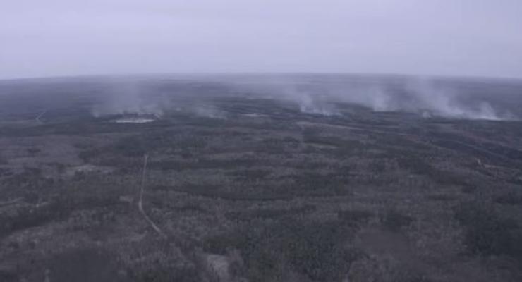 Последствия пожаров в Чернобыльской зоне: Видео с воздуха