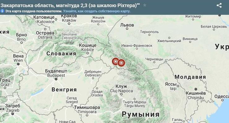 На Западной Украине зафиксировали два землетрясения
