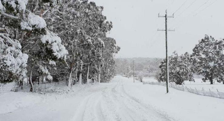 Австралию засыпало снегом