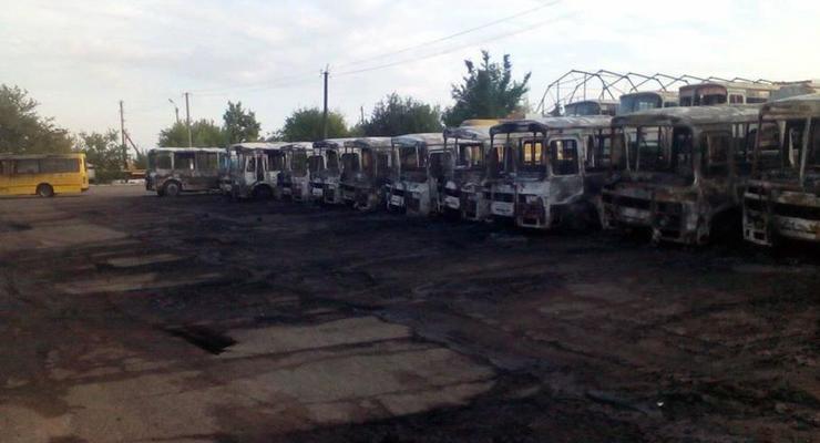 В Черкасской области сожгли десяток автобусов