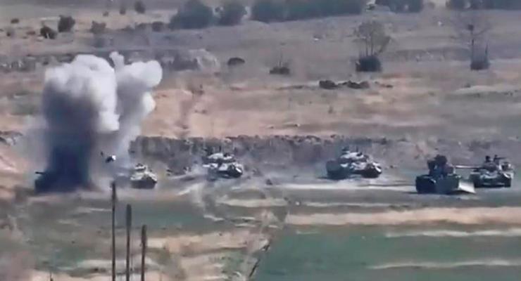Армения опубликовала видео танкового наступления