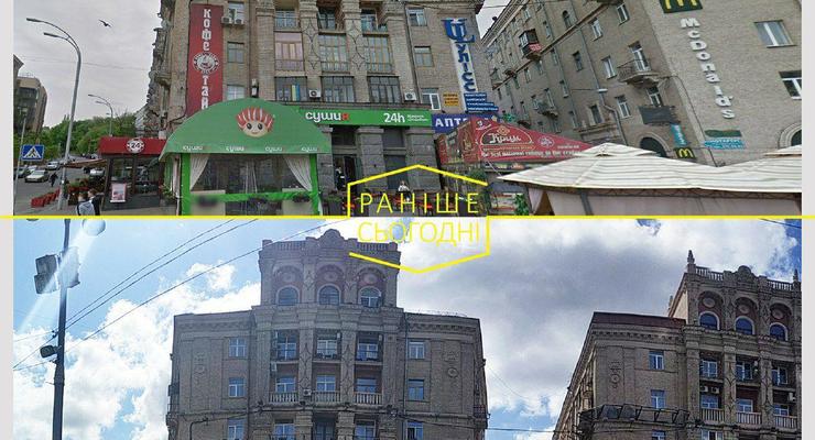 С крыш исторических домов Майдана Независимости убрали рекламу