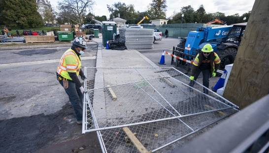 Из-за угрозы беспорядков во время выборов Белый дом обнесли забором