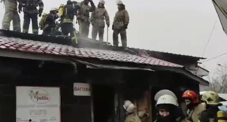 На рынке Киева произошёл сильный пожар