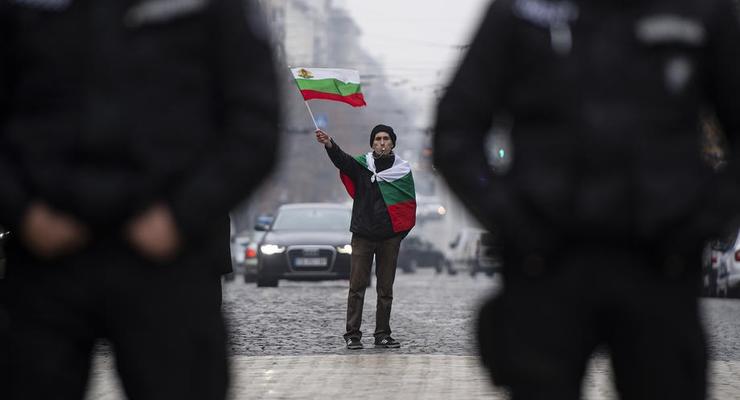 Болгарские полицейские провели забастовку в центре Софии