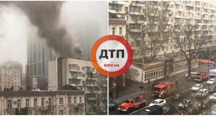 В многоэтажке загорелся ресторан: Подробности пожара в Киеве