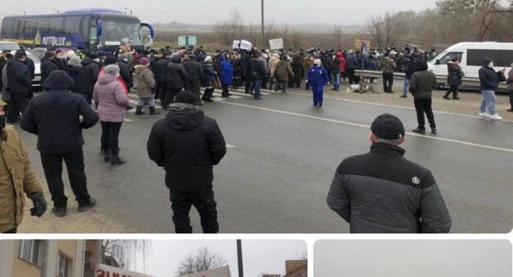 Митинг на Полтавщине: Люди перекрыли дорогу из-за тарифов на газ