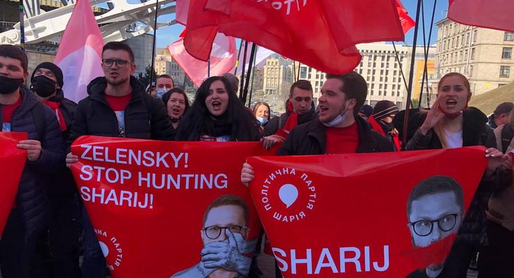 В Киеве начались митинги в поддержку Шария, закрытых каналов и ФОП