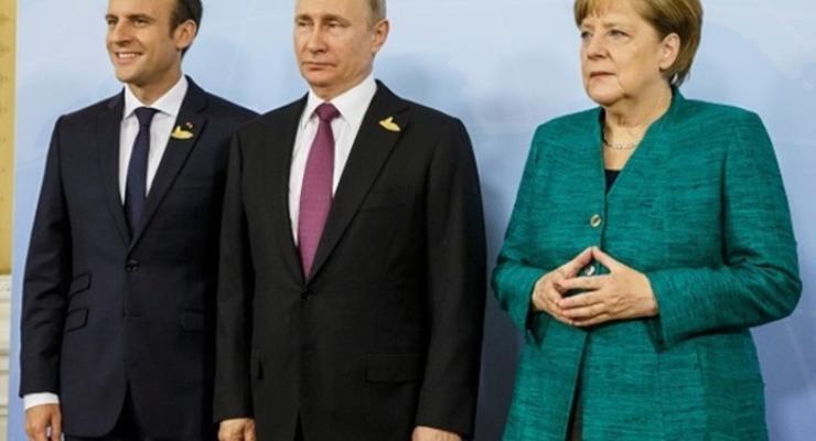 Меркель, Макрон и Путин обсудили вопрос Донбасса