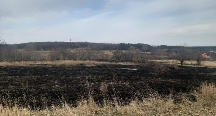 В сгоревшем поле под Харьковом нашли тело женщины