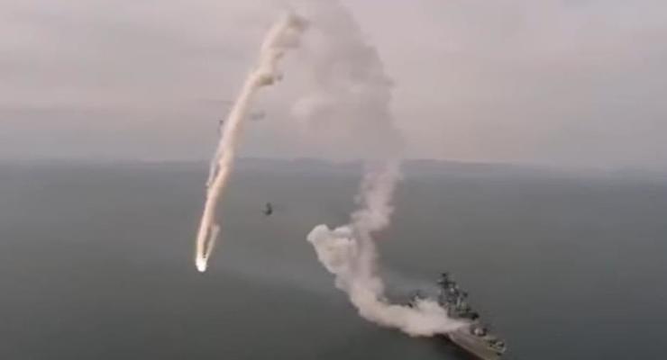 Неудачный пуск ракеты фрегатом РФ попал на видео