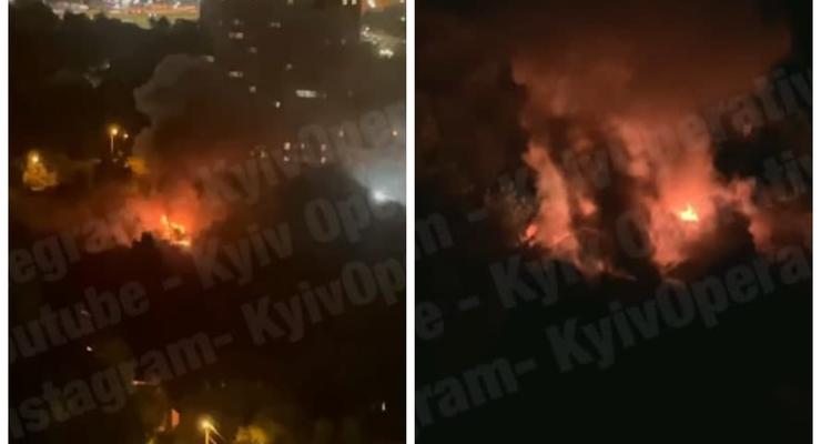 В Киеве ночью горел жилой дом: Пожар был со взрывами