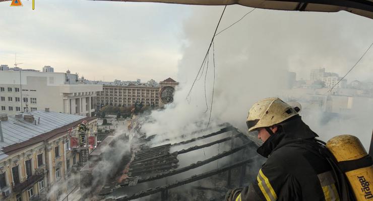 В Киеве произошел пожар в пятиэтажном доме