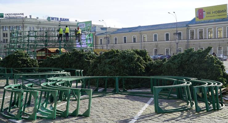 В Харькове начали устанавливать новогоднюю елку
