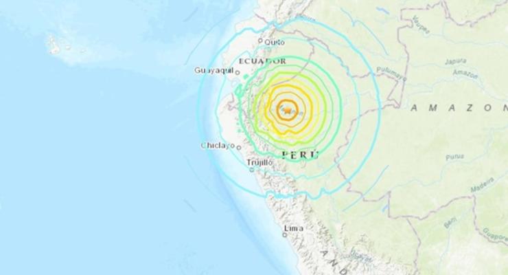 На севере Перу зафиксировали землетрясение магнитудой 7,5