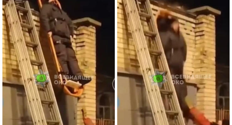 В Киеве спасатели уронили с крыши носилки с пострадавшим – Сеть