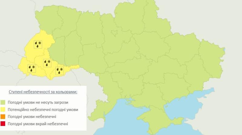 Карта погоды 6 января / meteo.gov.ua