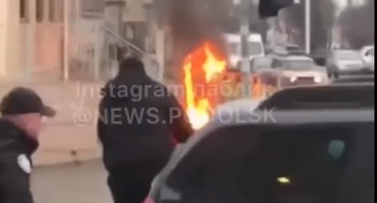 В центре Подольска мужчина совершил акт самосожжения