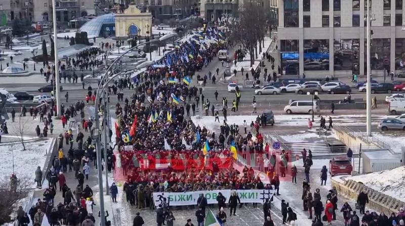 Шествие сторонников Порошенко / Кадр из видео / t.me/pavlovskynews