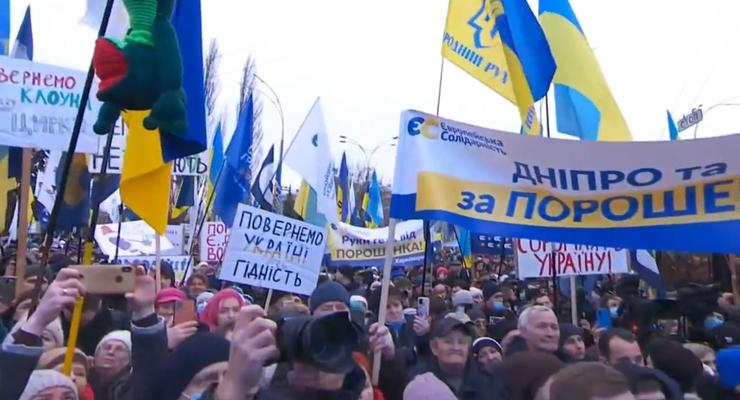 В Киеве сторонники Порошенко собрались на митинг возле суда