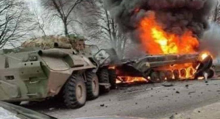 В Луганской области разбили колонну военной техники РФ
