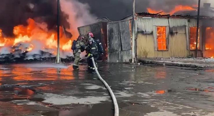 На юге Москвы произошел крупный пожар