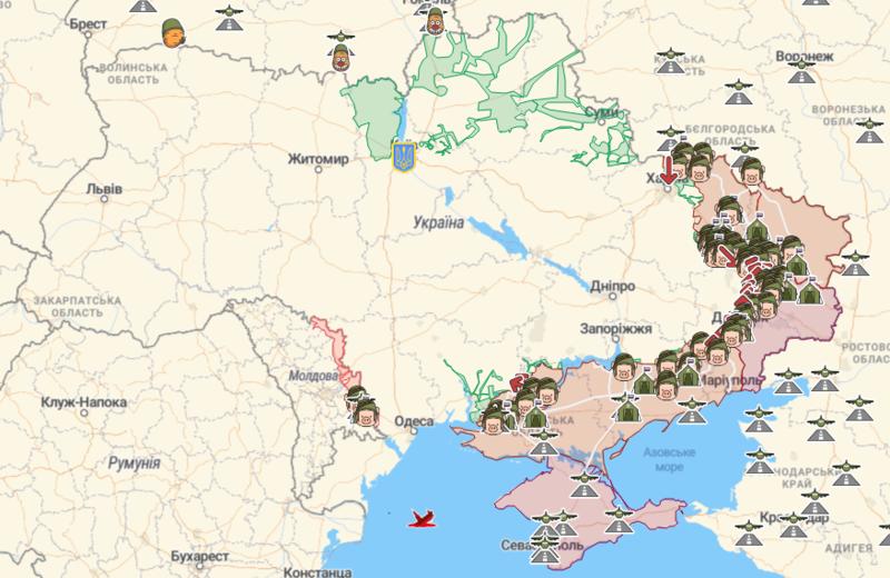 Карта бойових дій в Україні / скриншот