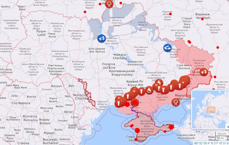 Карта бойових дій в Україні / скриншот