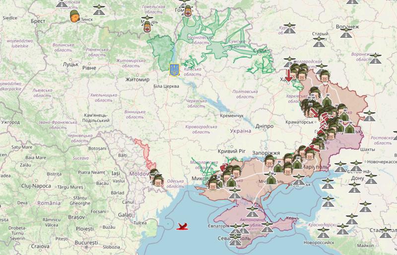 Мапа бойових дій в Україні / скриншот