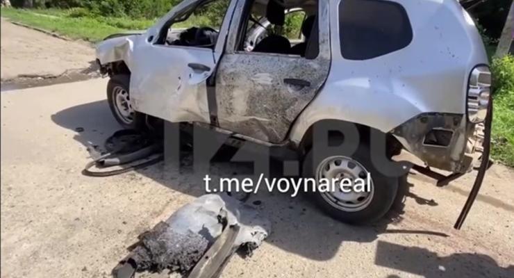 Появилось видео подрыва машины коллаборанта в Запорожской области