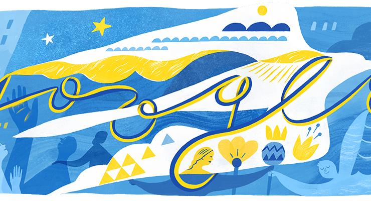 Google поздравил Украину с Днем Независимости патриотическим дудлом