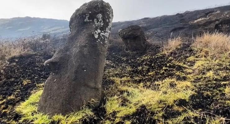 На острове Пасха из-за пожаров повреждены священные статуи