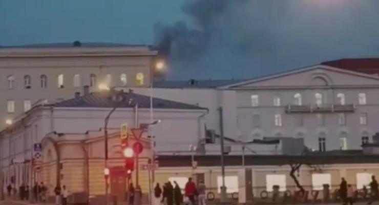 В Москве вспыхнуло здание Минобороны России